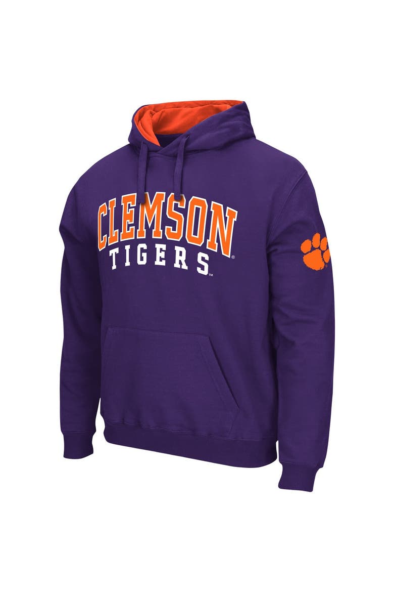 Men's Colosseum Purple Clemson Tigers Double Arch Pullover Hoodie, Alternate, color, Purple