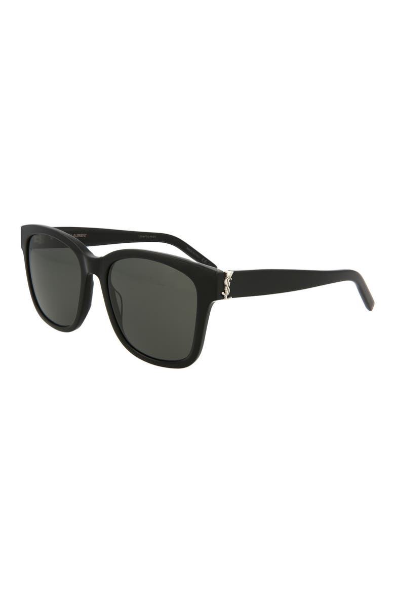 58mm Square Sunglasses, Alternate, color, BLACK BLACK GREY