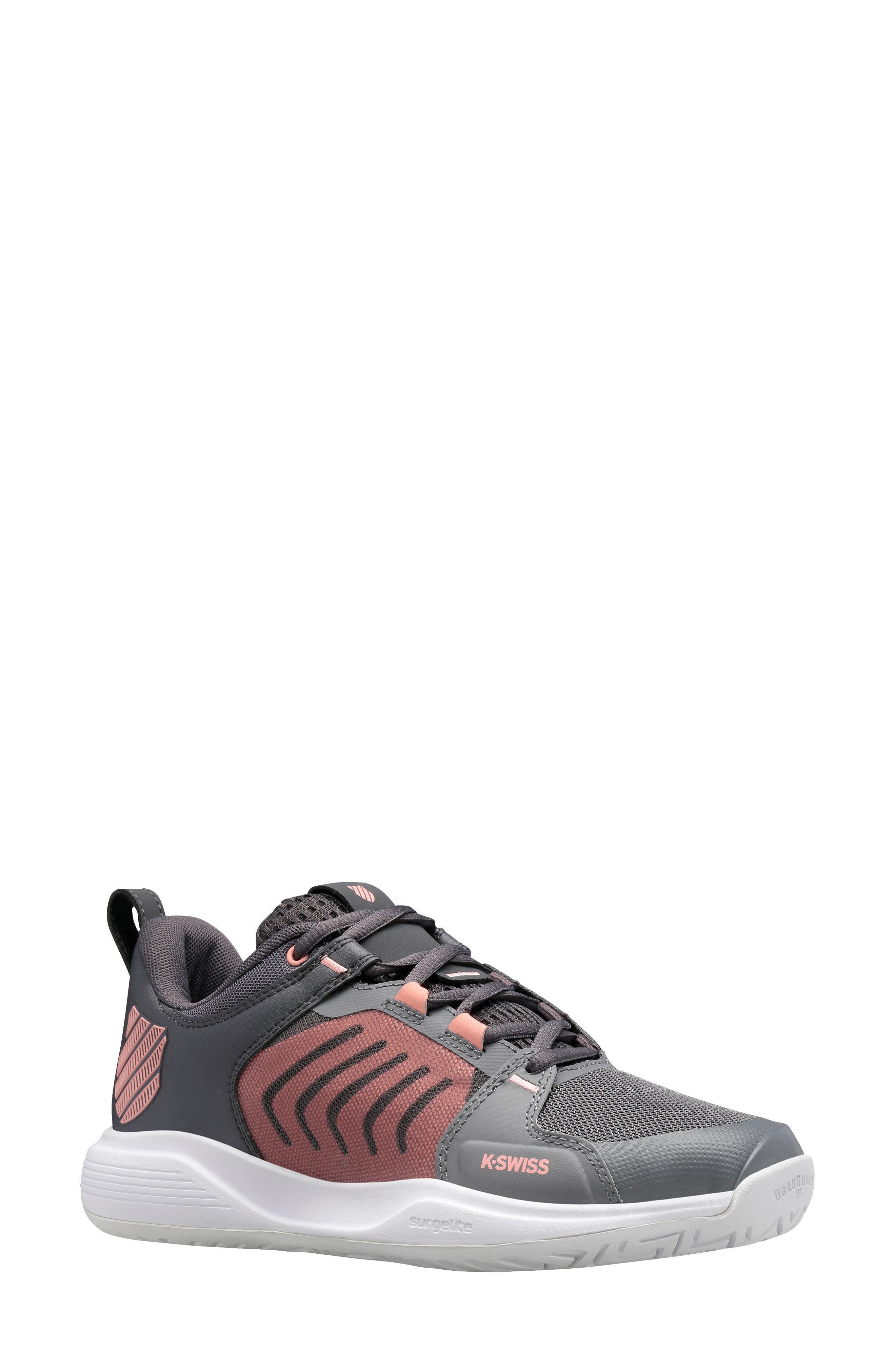 Ultrashot Team Tennis Shoe, Main, color, STEEL GRAY/ASPHALT/PEACH AMBER