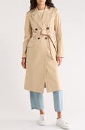 Avec Les Filles Water Resistant Double Breasted Trench Coat