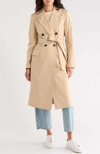 Avec Les Filles Water Resistant Double Breasted Trench Coat