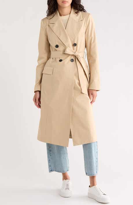 Avec Les Filles Water Resistant Double Breasted Trench Coat