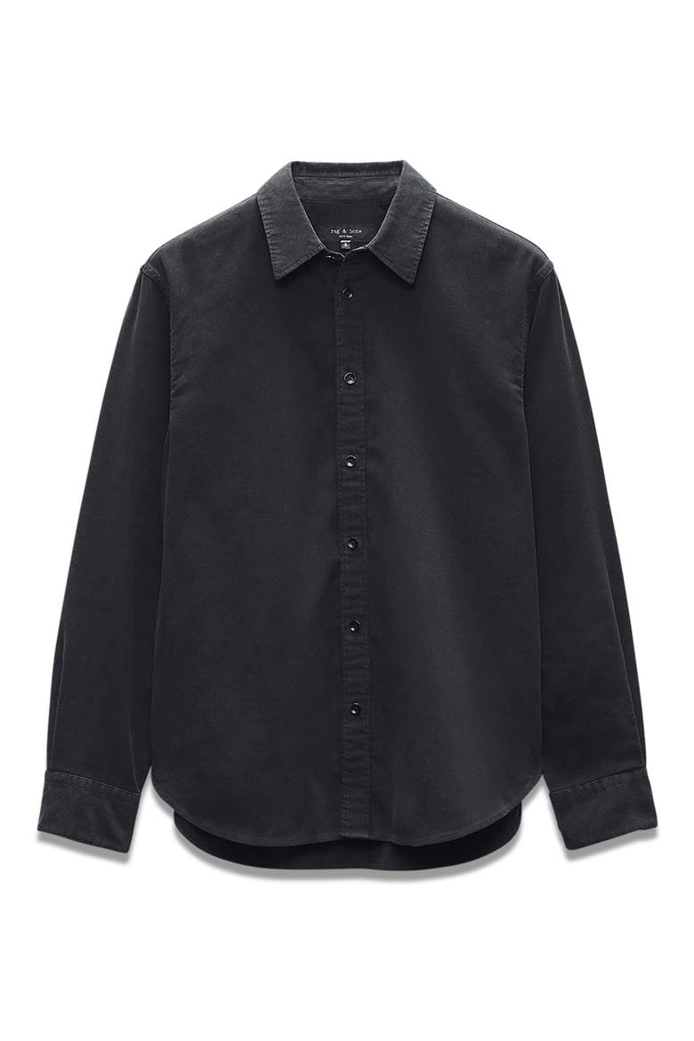 Finch Corduroy Button-Up Shirt, Alternate, color, BLACK