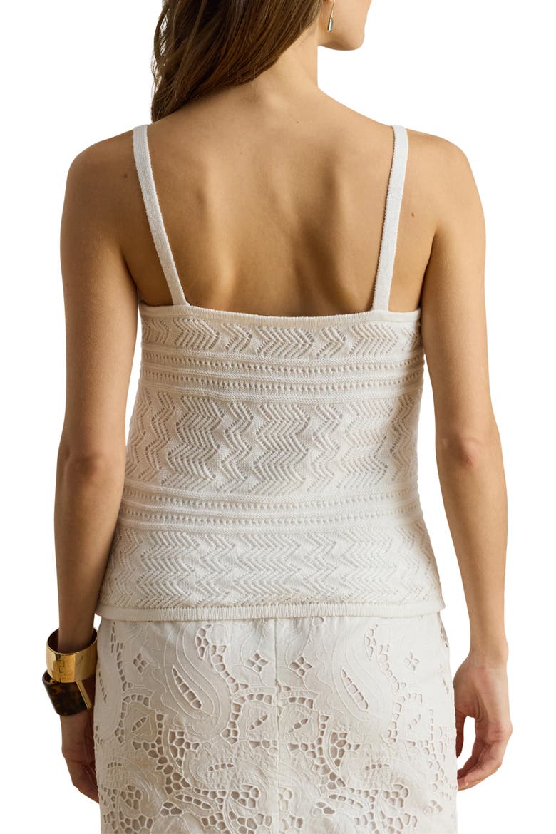 Mixed Stitch Linen & Cotton Sweater Tank, Alternate, color, WHITE