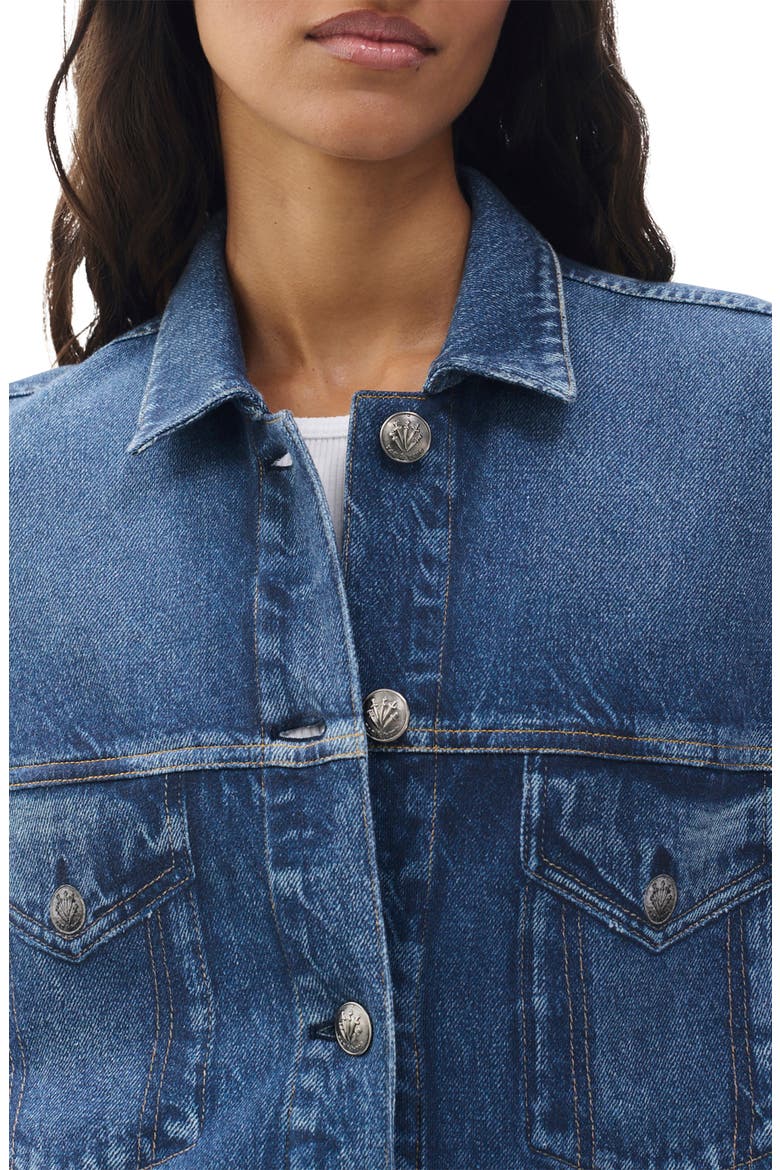 rb Miramar Trompe l'Oeil Faux Denim Terry Trucker Jacket, Alternate, color, ALMDA
