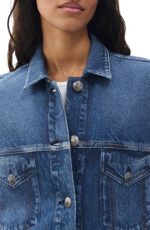 Rag & Bone Miramar Terry Trucker Jacket In Blue