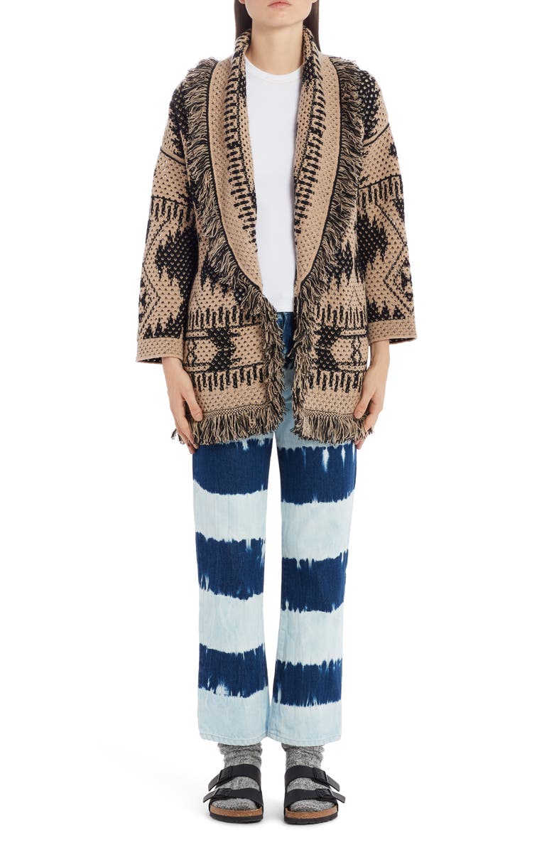 Alanui Icon Cashmere, Wool & Silk Pointelle Cardigan, Main, color, 