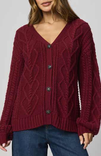 Harlow Hearts Rhinestone Cable Stitch Cardigan