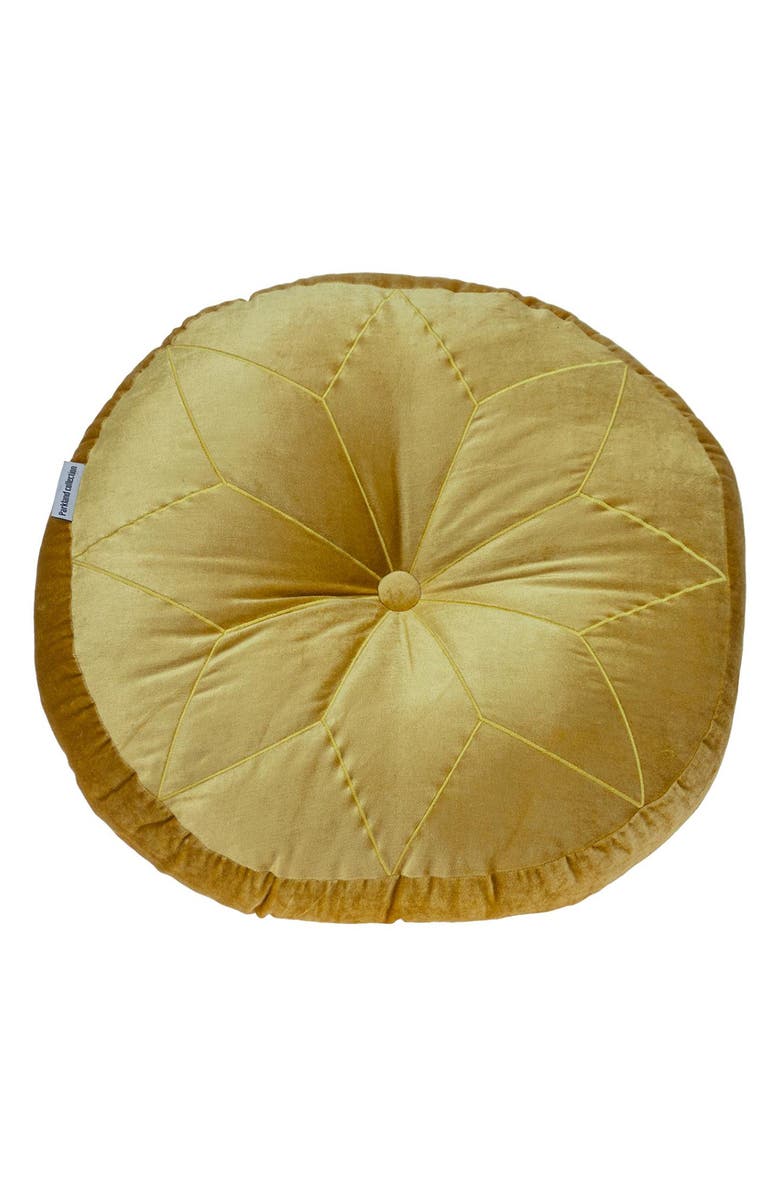 PARKLAND COLLECTION Dorte Transitional Bright Yellow Floor Pillow, Main, color, 