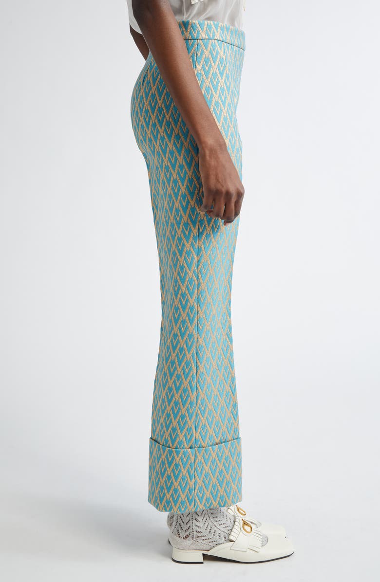 Valentino Garavani Toute La V Metallic Jacquard Pants, Alternate, color, 