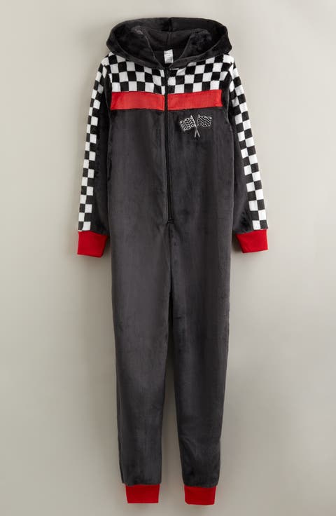 Kids' Hooded Fleece Sleeper Romper