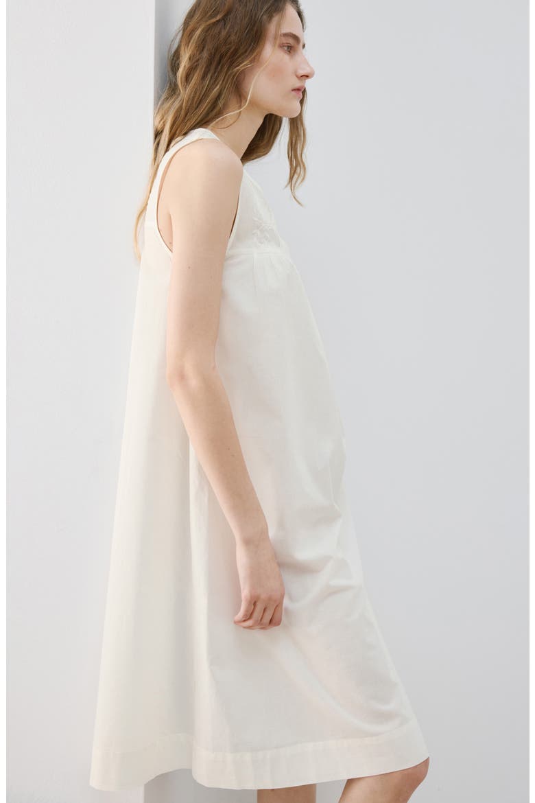 Embroidered Cotton Nightgown, Alternate, color, IVORY WHITE