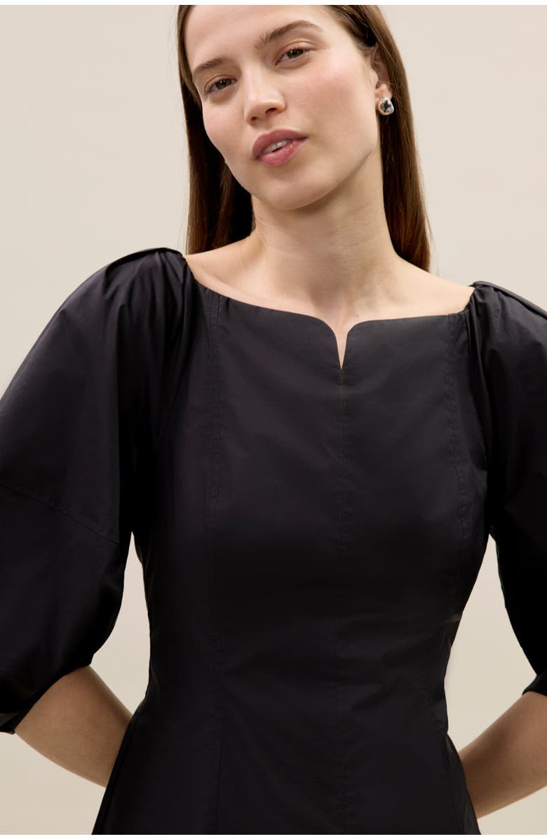 Rebecca Taylor Isla Poplin Mini Dress, Alternate, color, Black