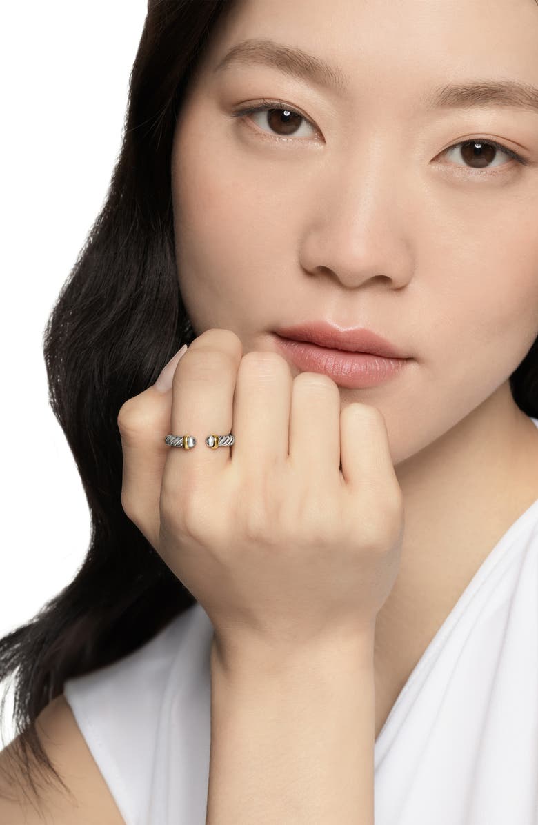 David Yurman Petite Cable Ring in Sterling Silver with 14K Yellow Gold, Alternate, color, Sterling Silver/ Gold