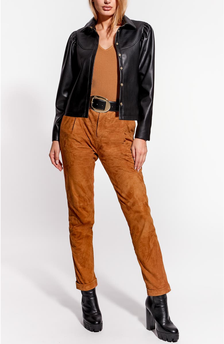 AS by DF Fallon Recycled Leather Shacket, Alternate, color,