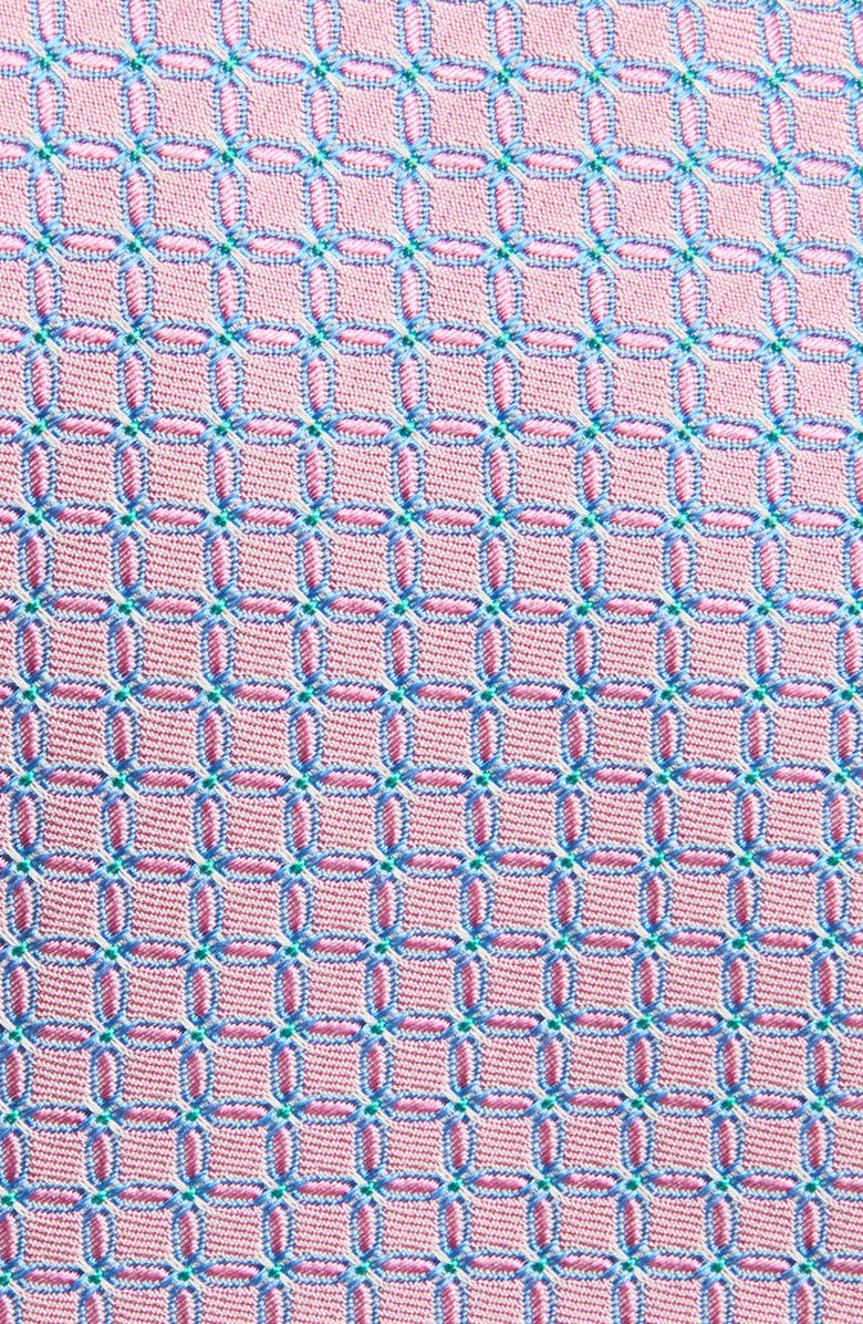 David Donahue Neat Silk & Cotton Tie, Alternate, color, Pink