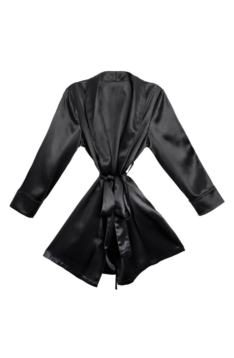 BLISSY Mulberry Silk Robe, Main, color, Black