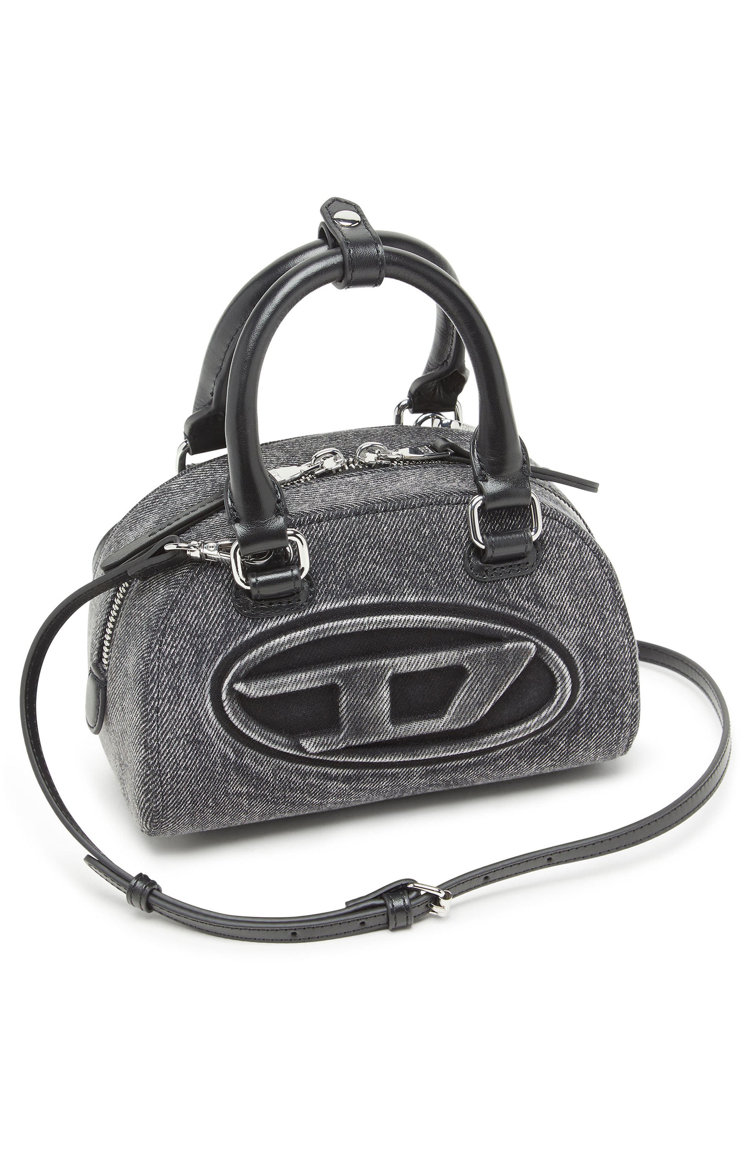 DIESEL<sup>®</sup> Mini 1DR Dome Denim Bowling Bag, Alternate, color, Black