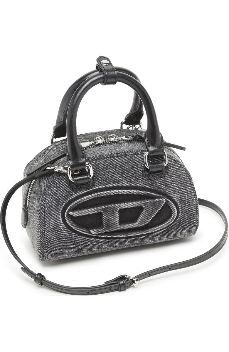 DIESEL<sup>®</sup> Mini 1DR Dome Denim Bowling Bag, Alternate, color, Black