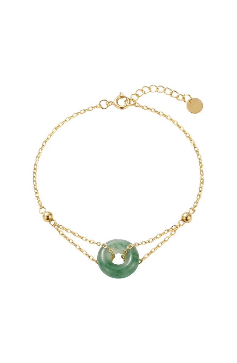 seree Marlo Green Jade Gold Bracelet, Main, color, Green