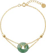 seree Marlo Green Jade Gold Bracelet