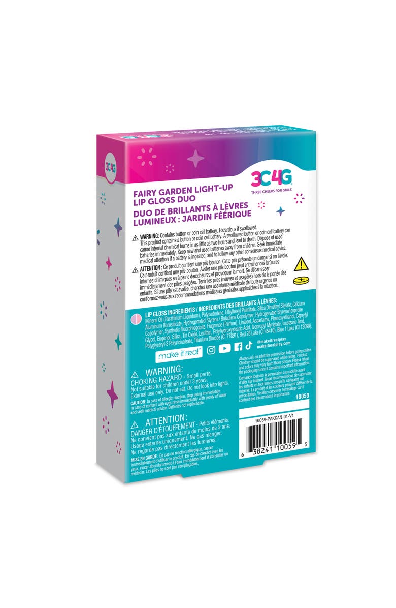 Three Cheers For Girls 3C4G Fairy Garden Lightup Lip Gloss Duo, 2 Pieces, Tweens & Girls Ages 8+, Alternate, color, Multicolored