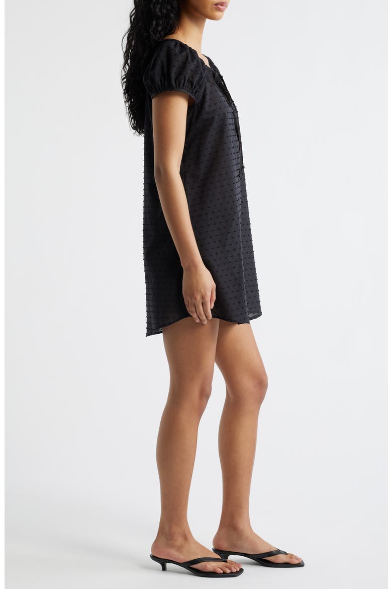 The Margaret Lace Trim Minidress, Alternate, color, BLACK