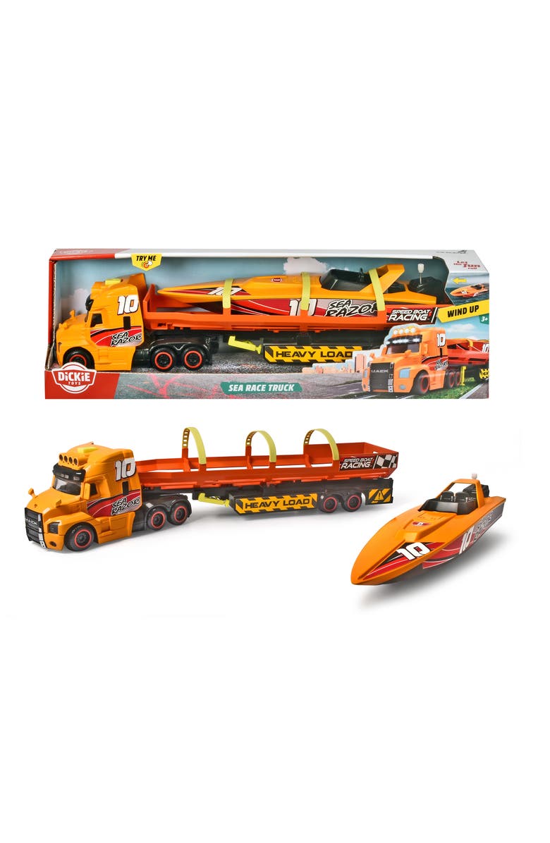 Dickie Toys HK Ltd Mack Truck With Trailer And Boat, Main, color, 