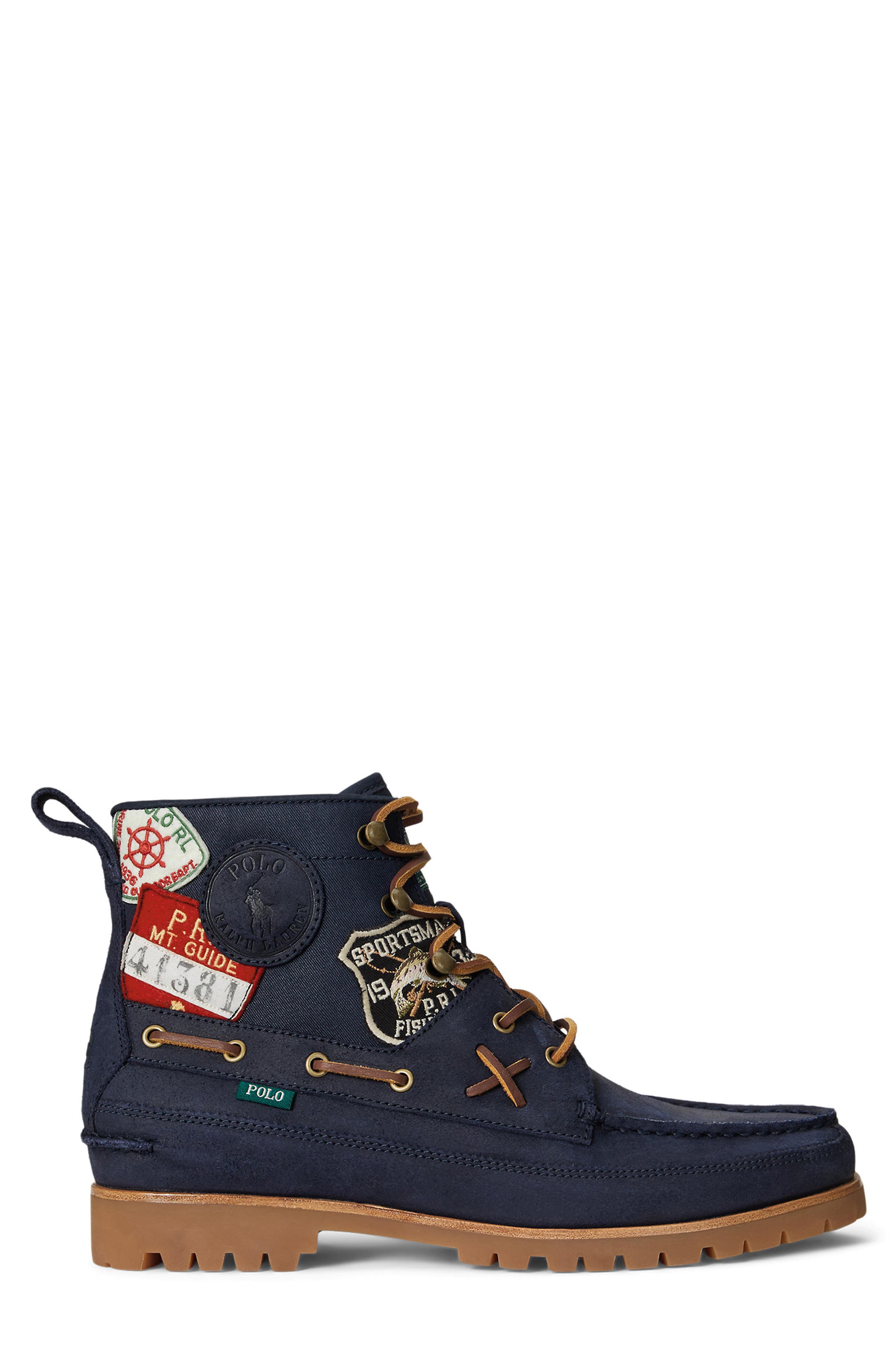 Polo Ralph Lauren Ranger Patch Work Boot, Alternate, color, Hunter Navy
