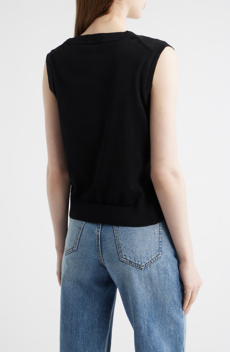 Mavi Jeans Button Front Cotton Sweater Vest, Alternate, color, Black