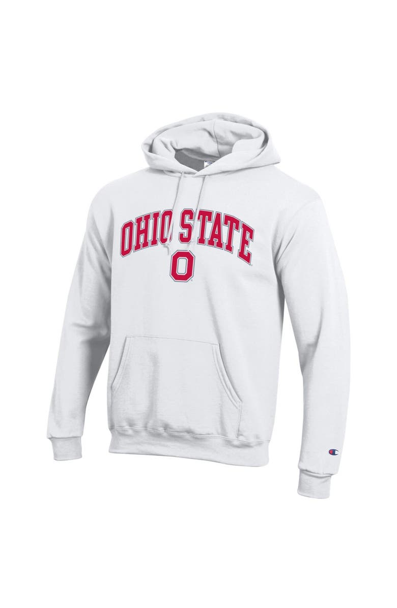 Champion Men's Champion  White Ohio State Buckeyes Arched Logo Fleece Pullover Hoodie, Alternate, color, White