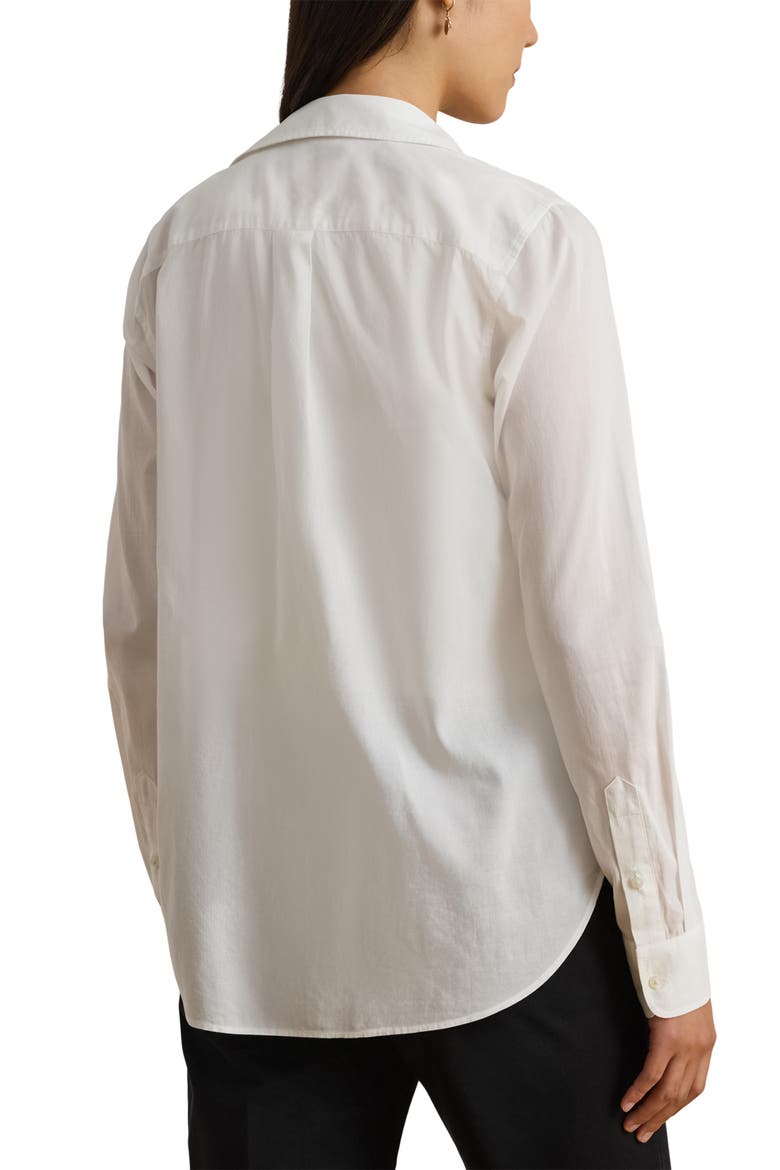 Courtenay Cotton Voile Button-Up Shirt, Alternate, color, WHITE