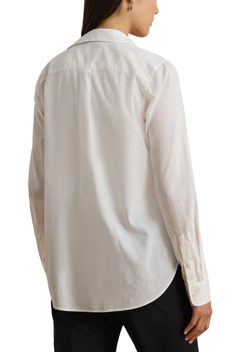 Lauren Ralph Lauren Courtenay Cotton Voile Button-Up Shirt, Alternate, color, White