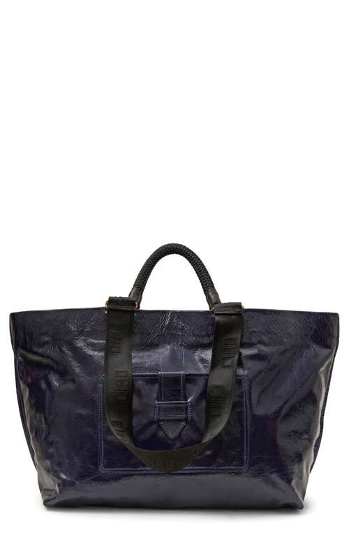 Clare V. Grande Bateau Leather Tote in Twilight Crinkle Patent 