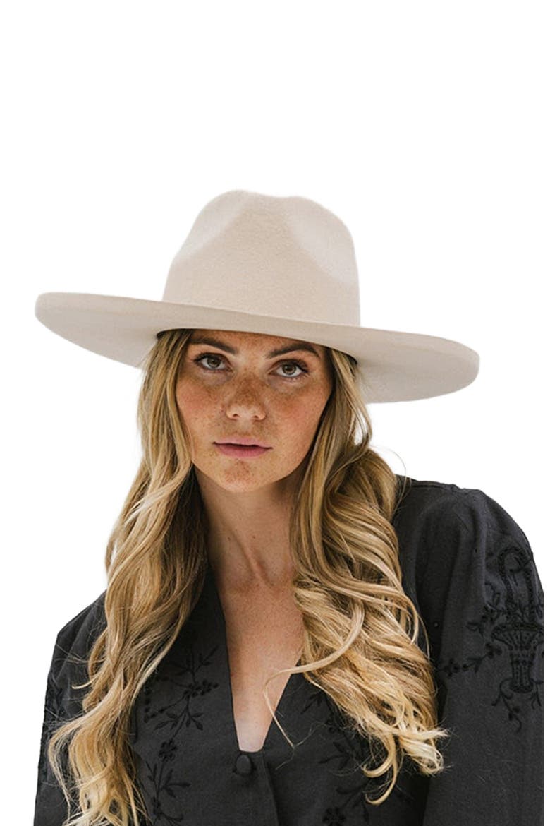 Amelia Pencil Brim Fedora Hat, Alternate, color, Cream