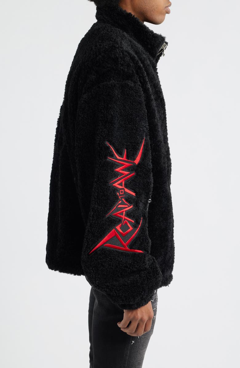 RtA Kye Venom Oversize Faux Shearling Jacket, Alternate, color, Black Venom
