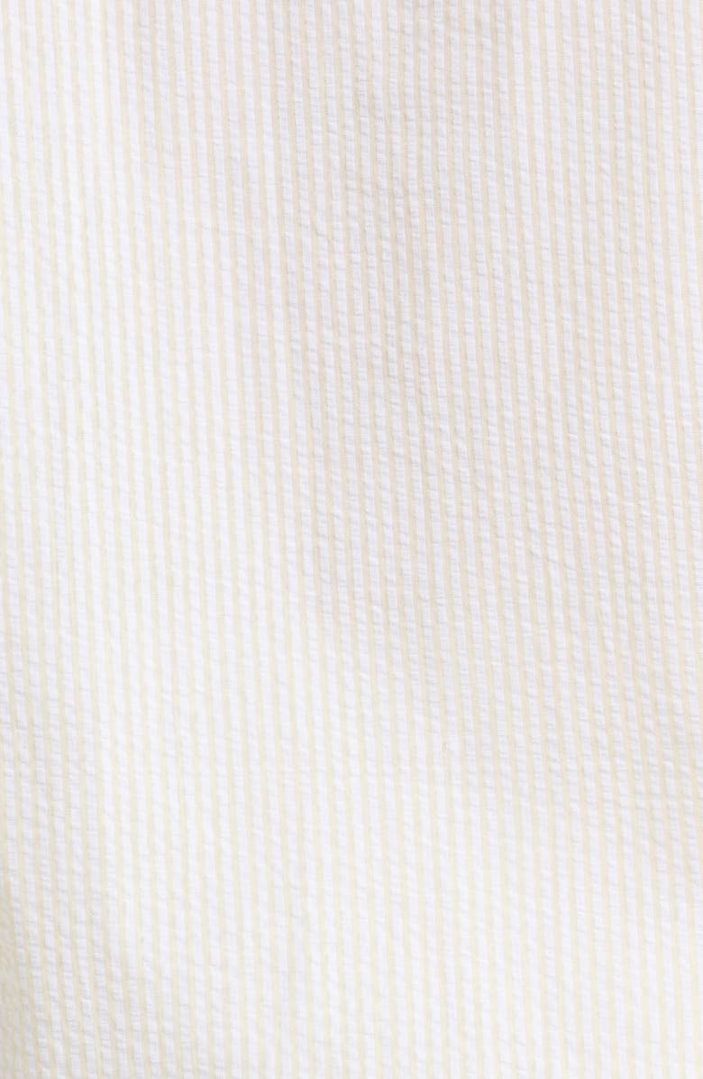 French Connection Stripe Scallop Edge Cotton Short Pajamas, Alternate, color, Lemon/ White Stripe