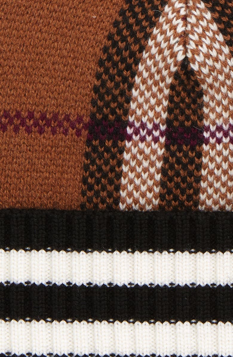 Burberry Check Jacquard Cashmere Beanie, Alternate, color,