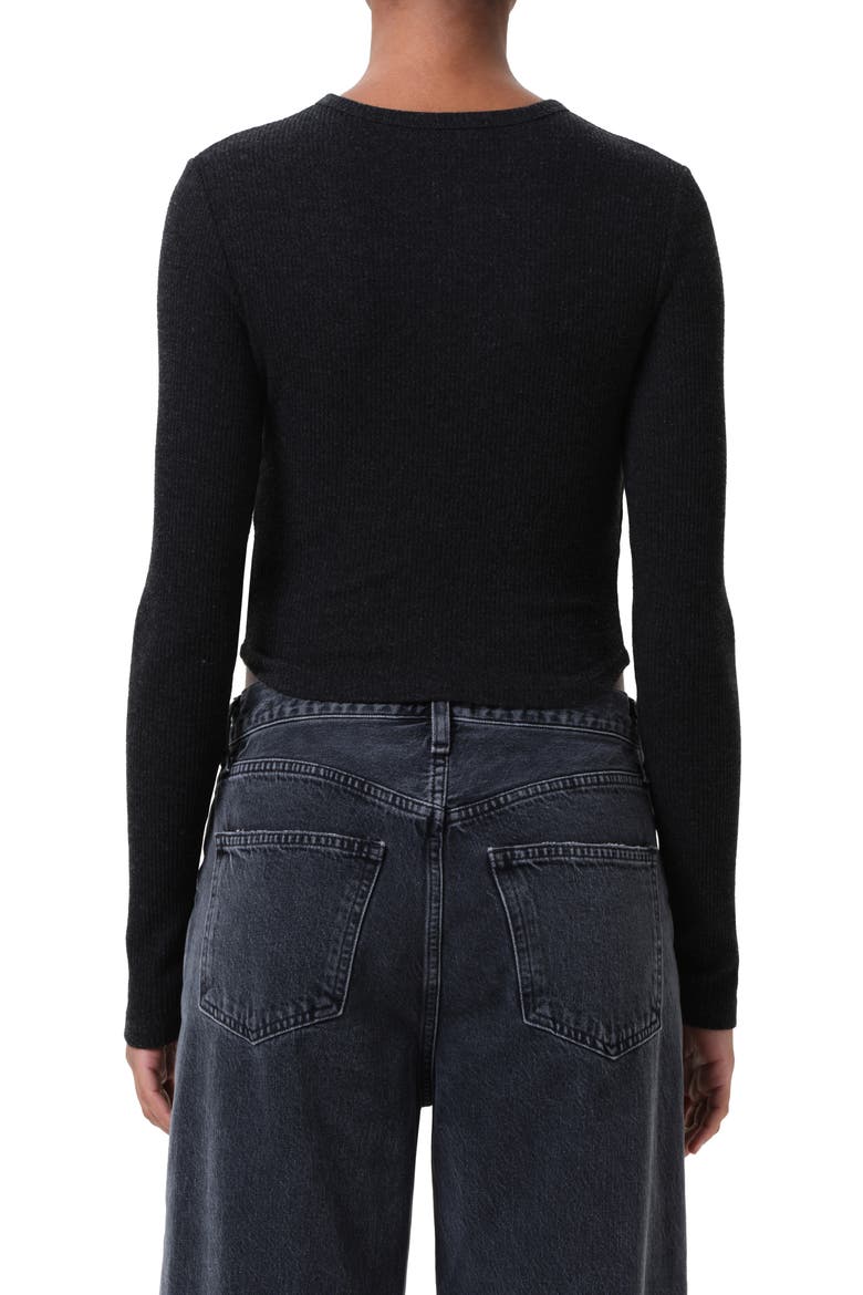 Neema Ribbed Long Sleeve T-Shirt, Alternate, color, KATNISS BLACK HEATHER