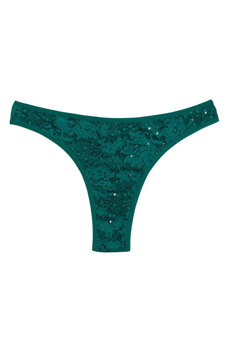 KILO BRAVA Lace Thong, Alternate, color, Emerald