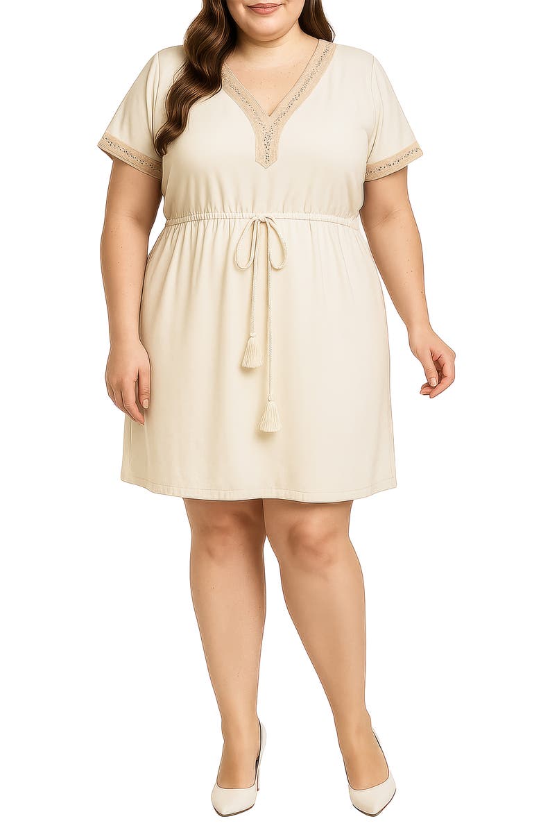 Standards & Practices Lace Trim Minidress, Alternate, color, White