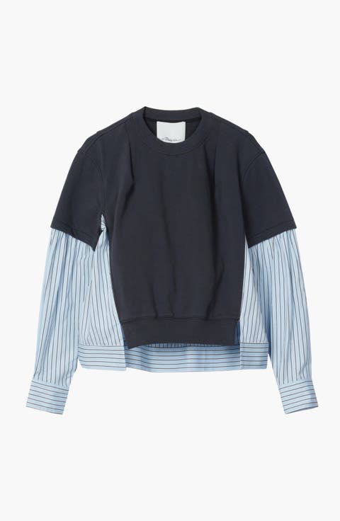 Poplin Combo Sweatshirt