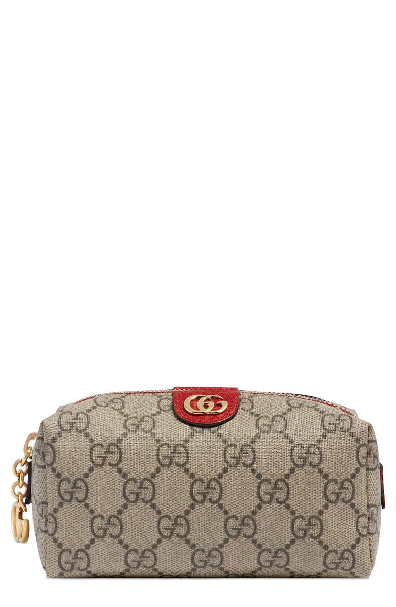 Gucci Mini Ophidia Canvas Cosmetics Pouch, Main, color, 