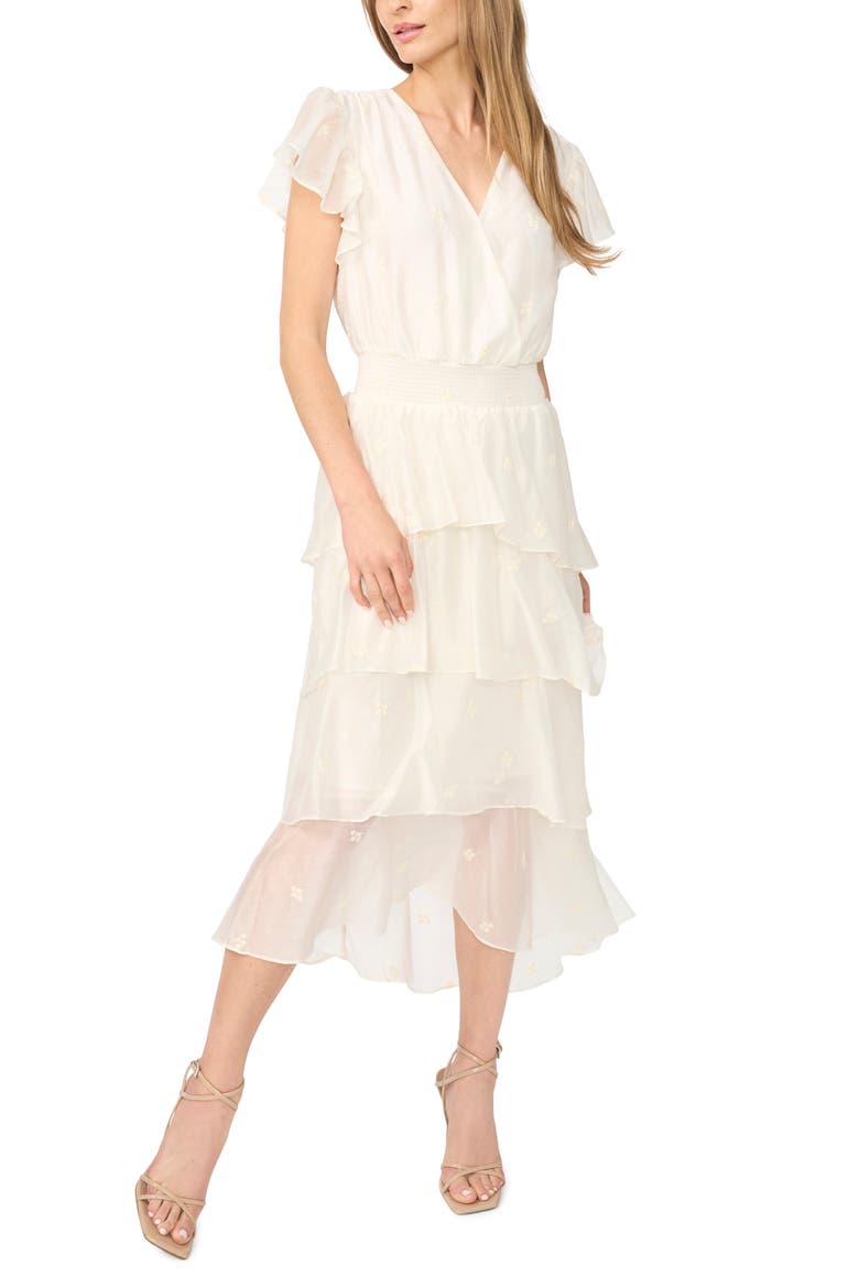 Tiered Midi Dress, Main, color, NEW IVORY