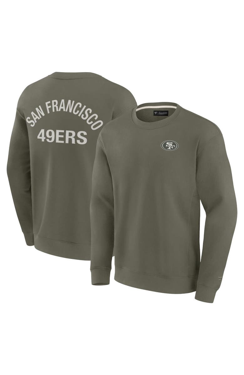 FANATICS Unisex Fanatics Olive San Francisco 49ers Super Soft Pullover Crew Sweatshirt, Main, color, Olive