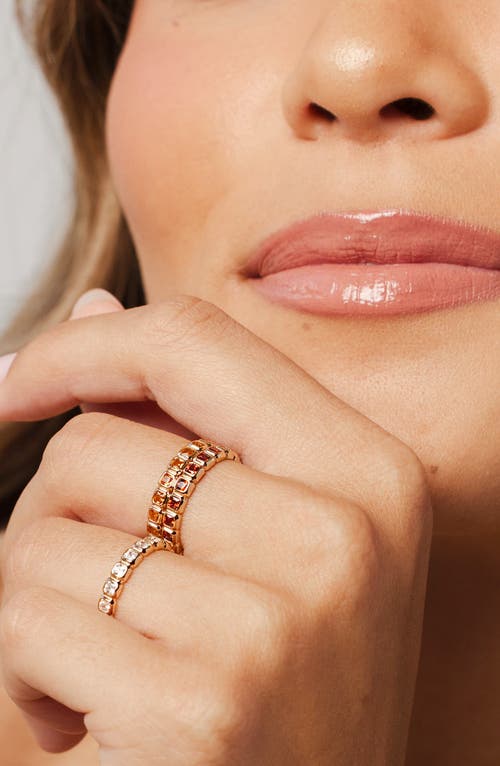 Made By Mary Cubic Zirconia Eternity Birthstone Ring In Silver