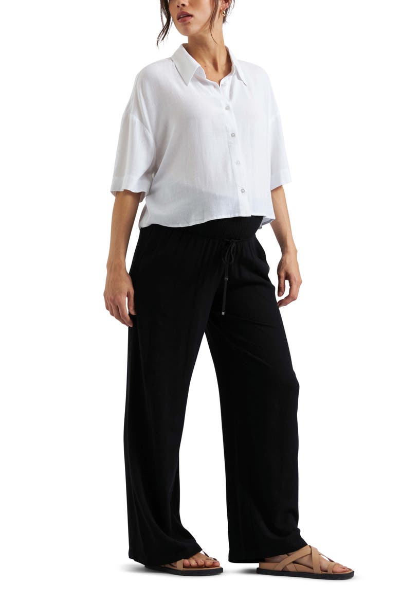 Farrah Crop Shirt, Alternate, color, WHITE