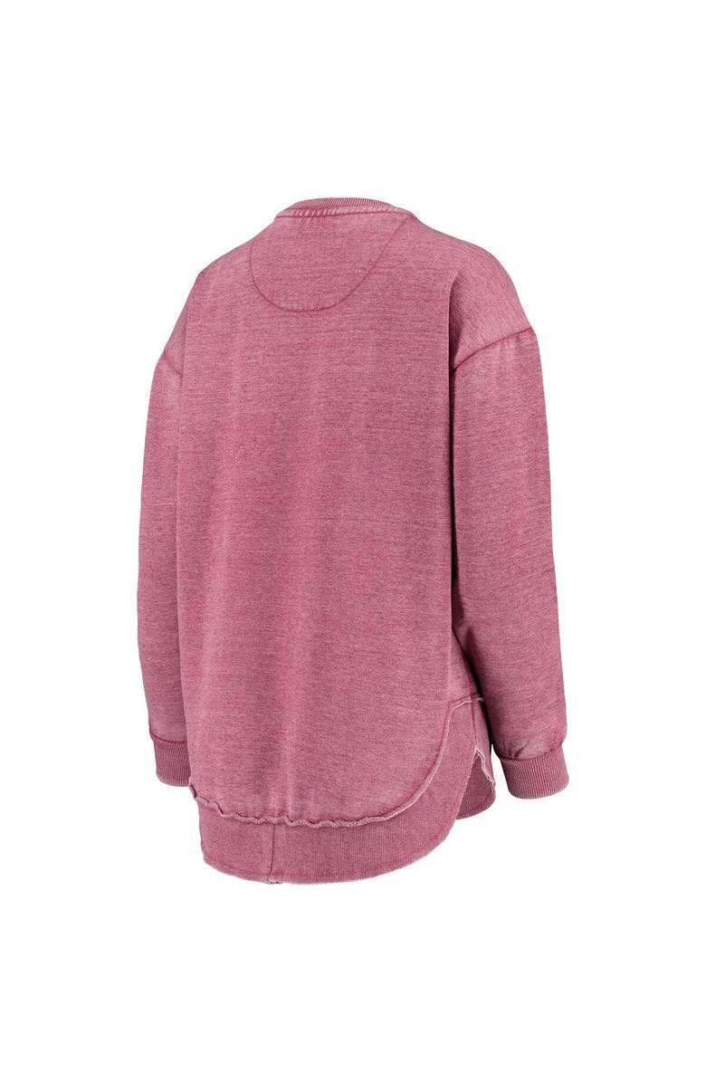 PRESSBOX Women's Pressbox Crimson Indiana Hoosiers Vintage Wash Pullover Sweatshirt, Alternate, color, 