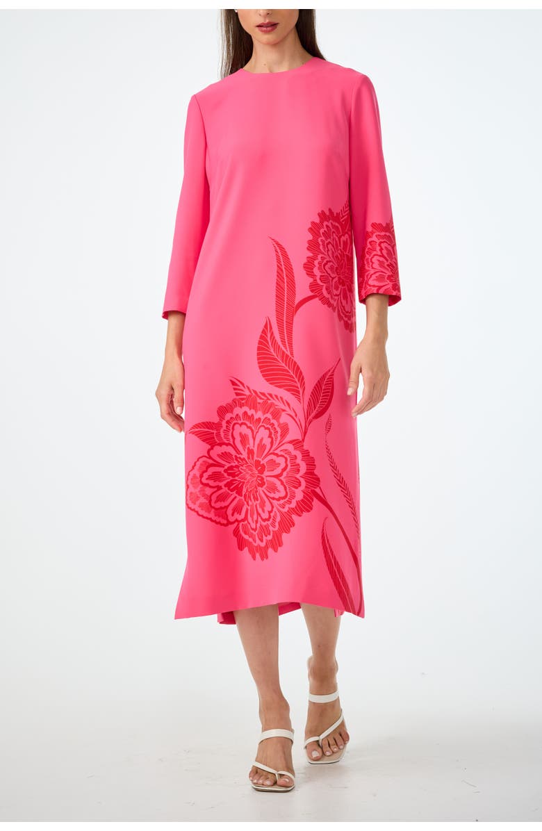 Trina Turk Cointreau 2 Midi Shift Dress, Main, color, Rosewater/Reina Red