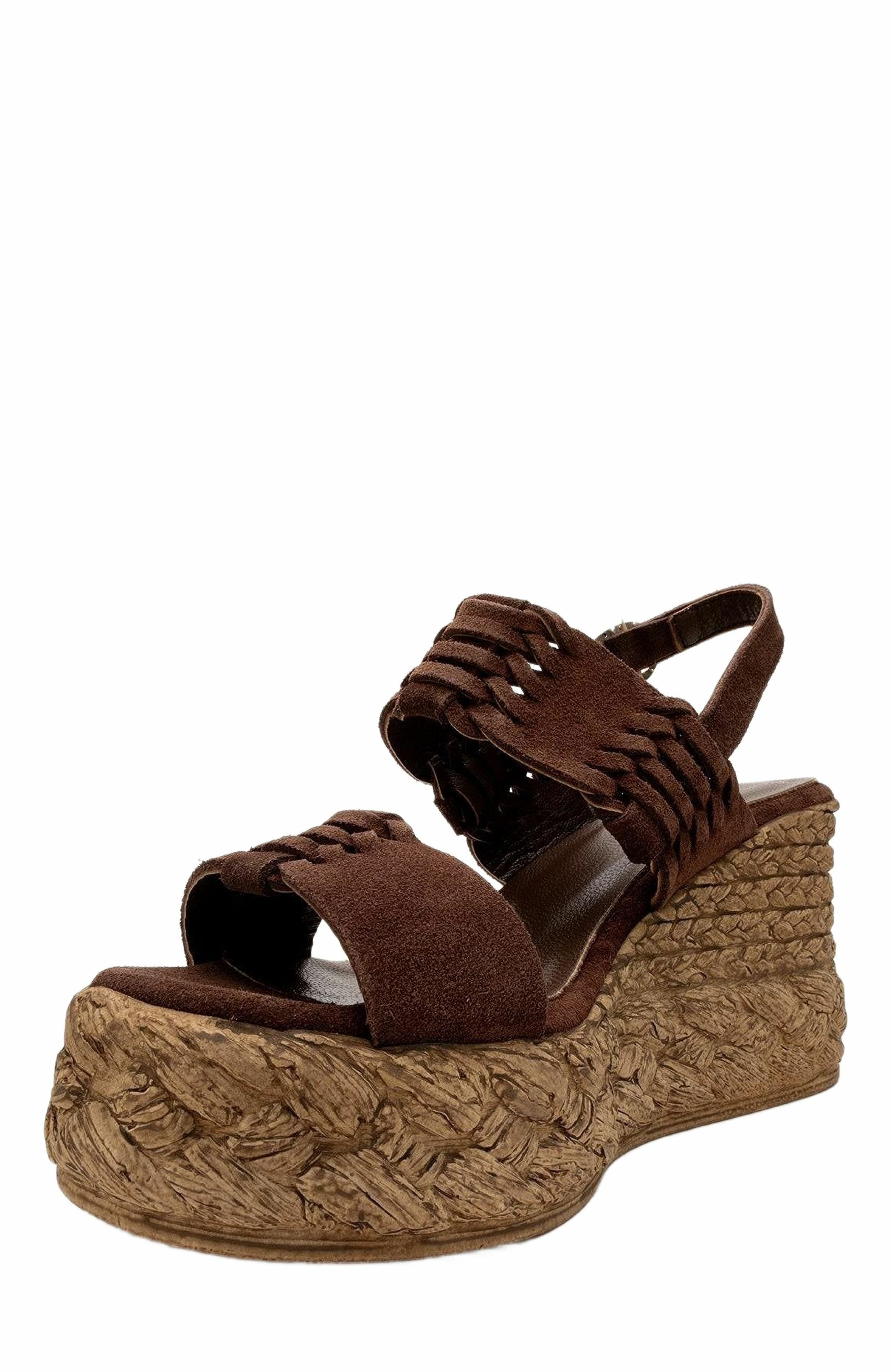 Olien Suede Leather Platform Espadrilles, Main, color, Brown Suede Leather
